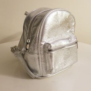 Faux Leather Metallic Backpack